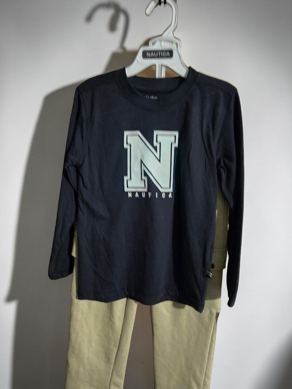 Nautica Boys Size 4 (3) Piece  Long-/ Short Sleeve Tee Pants Set